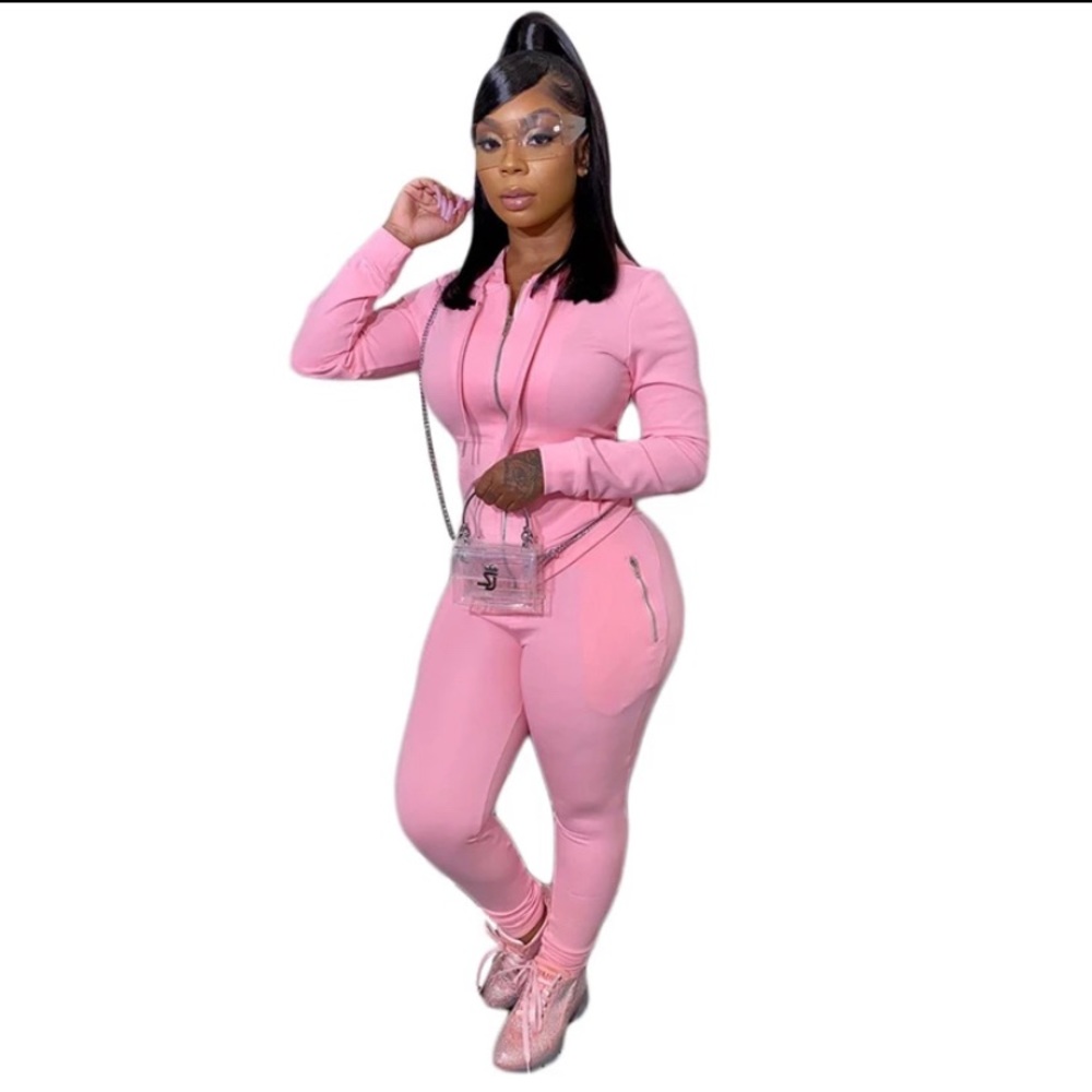 Pink jogger set